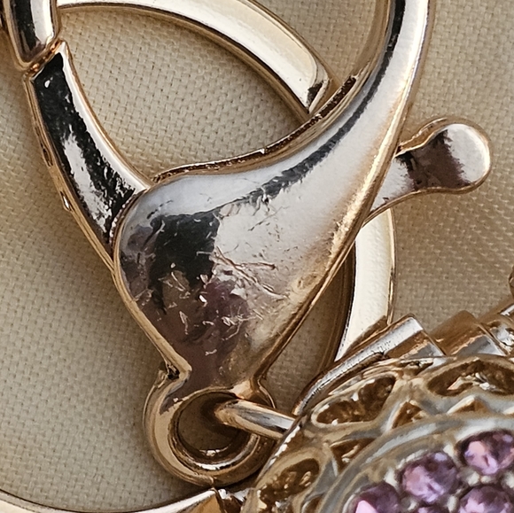 Heart ❤️ Keychain, Rose Gold Plating, pink & clear crystals, scratches,NWT - Picture 5 of 5